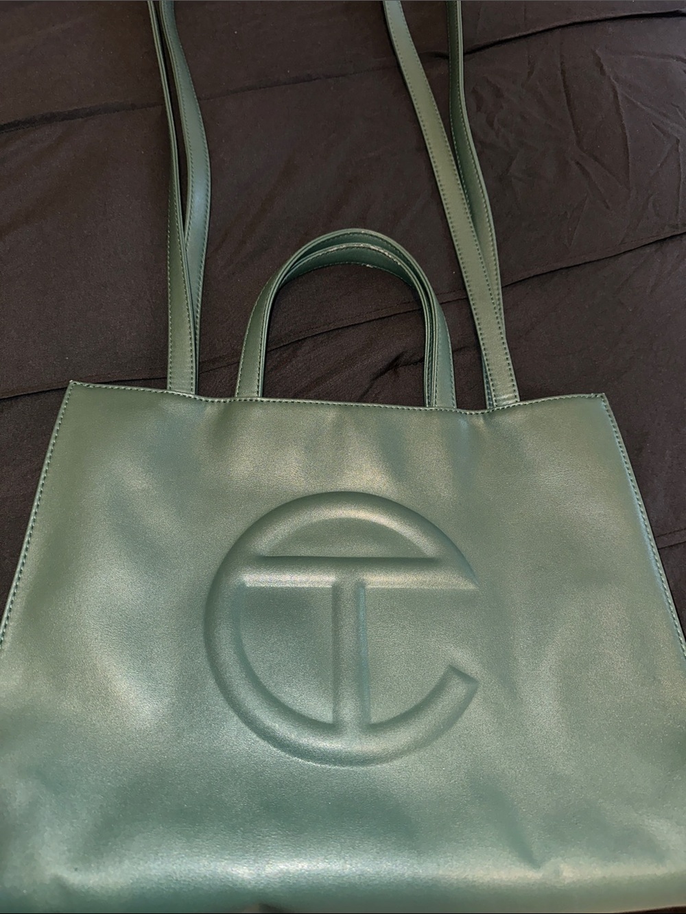Medium Telfar Green Leather Tote